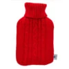 Wärmflasche Mit Bezug Und Zopfmuster Rot 33 X 20 Cm